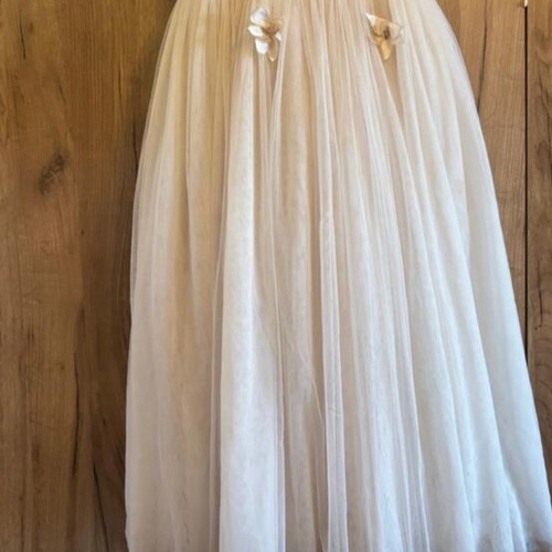 Handmade baptism dress with bow for girls, like new