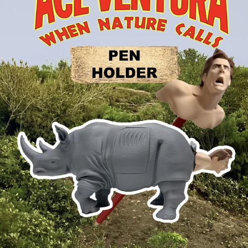 Ace Ventura Rhino Scene Pencil Holder new
