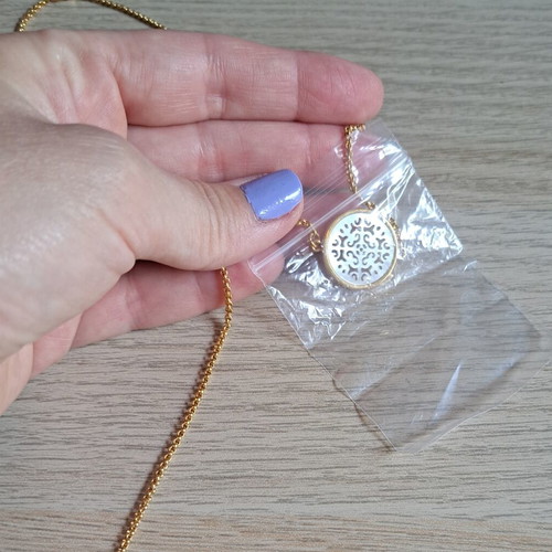 Oxette necklace new stainless steel with Ion Plated Rose Gold and semi-precious stones