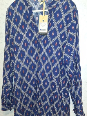 Long-sleeve summer dress kaftan M Julia Bergovich new, blue