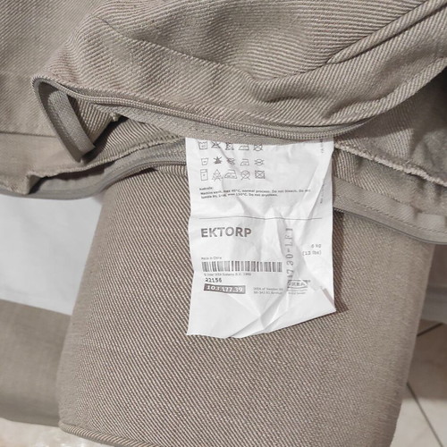 EKTORP three-seater sofa used, beige color, IKEA
