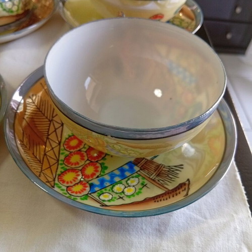 Porcelain tea set for 12 people new, collectible Kutani 1940-1960