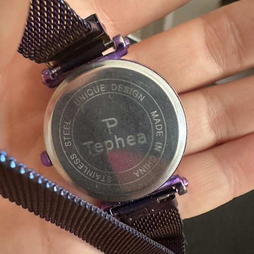 Tephea Starry Sky women's watch used, purple, analog with mesh strap