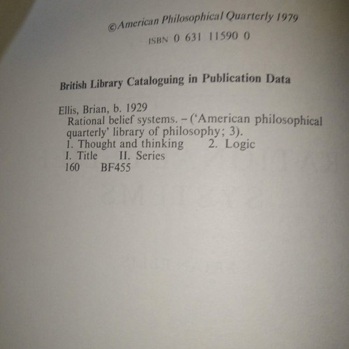 Rational Belief Systems used book in Greek