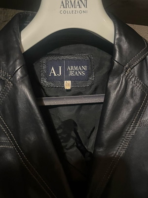 Armani Jeans leather jacket women's size S used, black