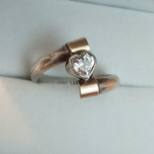 Asimohryso ring like new made of 1000 silver and 14k gold