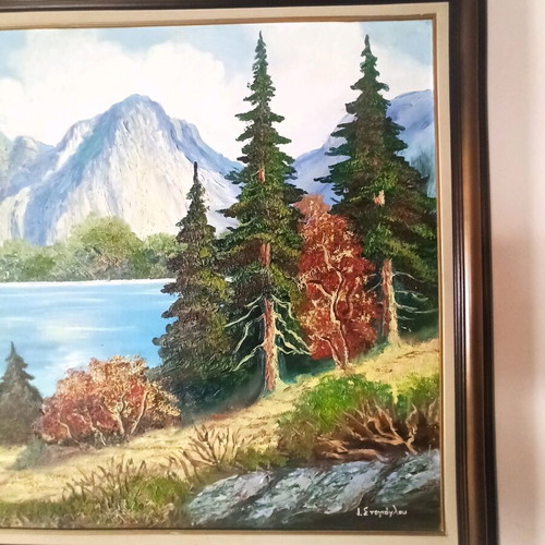 Landscape painting used with vivid colors and nature details