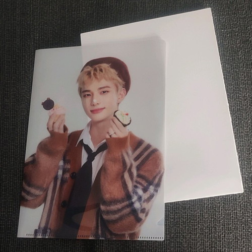 Stray Kids Hyunjin plastic folder like new, size 22x15.5 cm