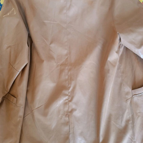 Leather short trench coat small beige like new