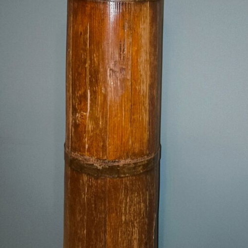 Wooden vintage butter churn Kadhi with butter paddle used