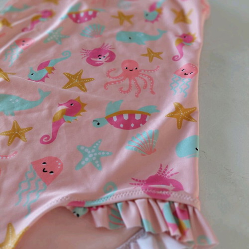 H&M kids' one-piece swimsuit like new, pink with sea animals