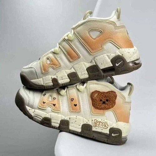 Nike Air More Uptempo GS Khaki Brown Bear design new sports sneakers