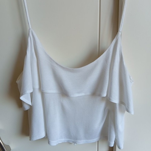 Crop top Pull & Bear used, white, size M