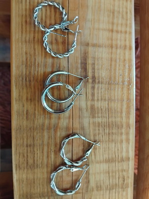 Earrings set of 3 pairs new, fobizou style