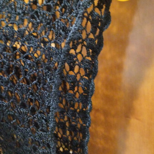 Beach dress S used, black knitted with holes design