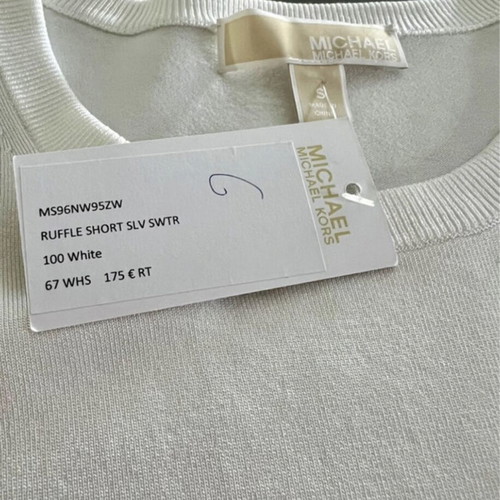 Michael Kors white top brand new with ruffle sleeves, size S