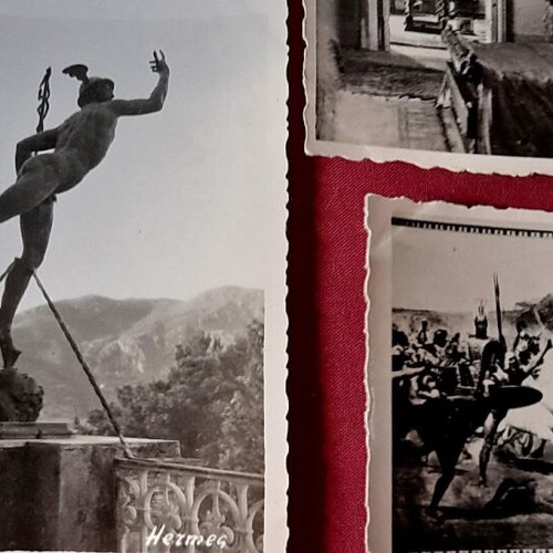 Achilleion Corfu vintage photo set of 9, 6x9 cm