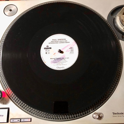 Paul Simpson Feat Adeva Musical Freedom (Free At Last) Remix vinyl like new, 12" 45 RPM Maxi-Single