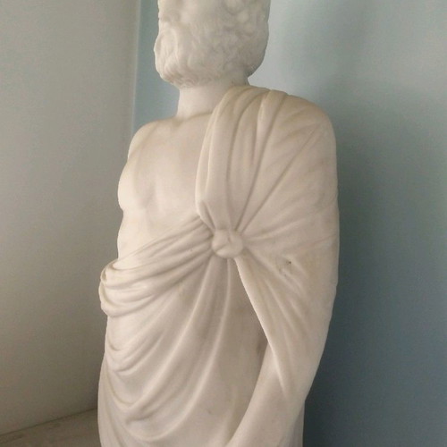 Demosthenes statue new, white Penteli marble