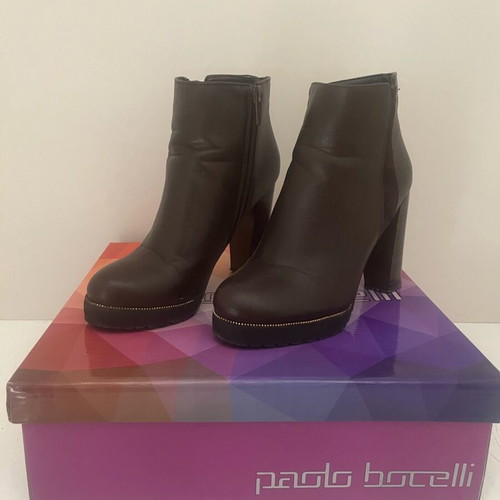 Brown leather ankle boots used, size 36, with inner lining