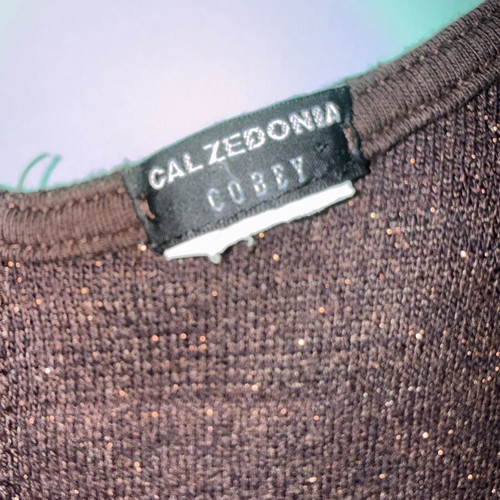 Calzedonia long brown knit dress with subtle shimmer like new, size S