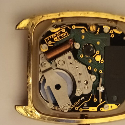 Seiko Analogue Digital Watch used, brown and gold, for parts