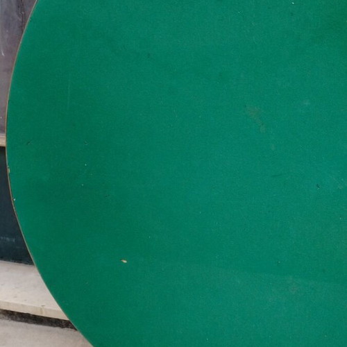 Round table used with green felt and folding beech legs