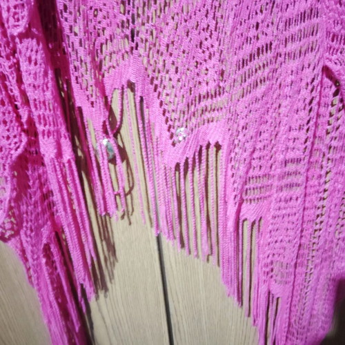 Summer bolero with fringes, like new, pink, size XXL