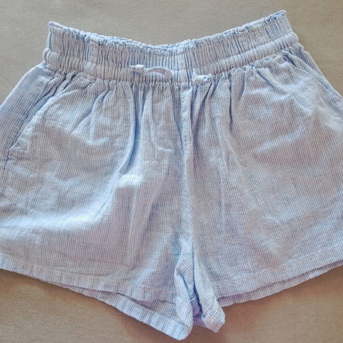 H&M Blue and White Striped Linen-Blend Shorts size 6-7 years like new