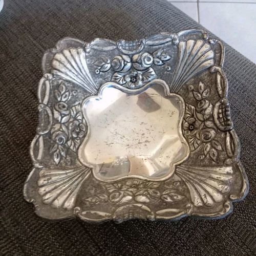 Vintage silver-plated bowl used 15x15 cm
