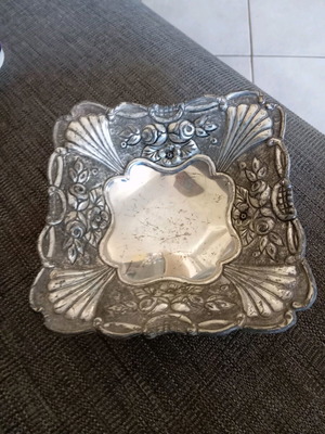 Vintage silver-plated bowl used 15x15 cm