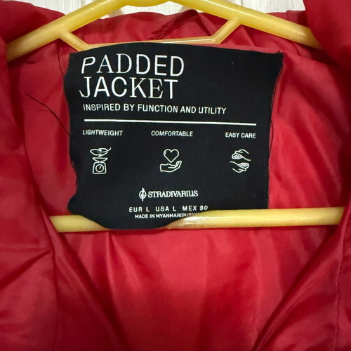 Stradivarius padded jacket red like new, size L