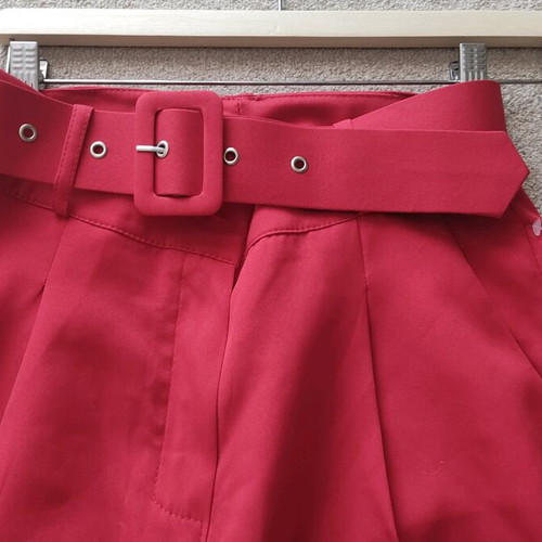 Women's fabric pants new, red, size M 38