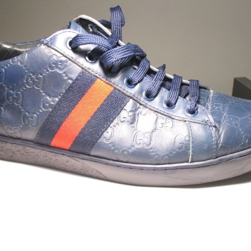 Gucci leather sneakers used, size 42.5, blue