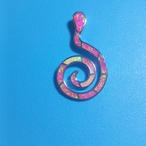 Silver 925 pendant with pink opalina, new