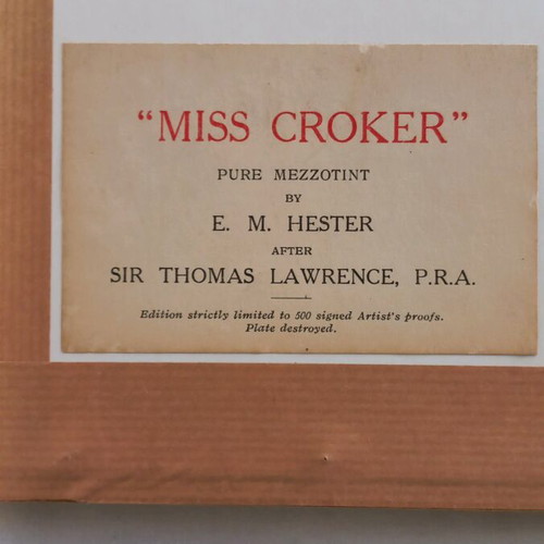 Miss Croker hand-colored collectible engravings, set of 2