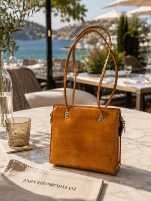 Emporio Armani women's handbag tan brown with dust bag, like new