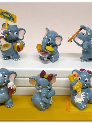 Kinder Surprise Elephants 1995 Complete Set 10 Figures Like New