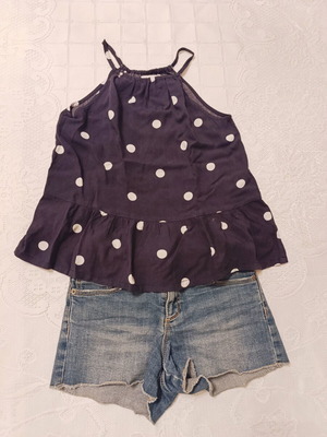 Σετ μπλε μπλούζα και σορτσάκι Old Navy και Zara σαν καινούργιο, 8-9 ετών