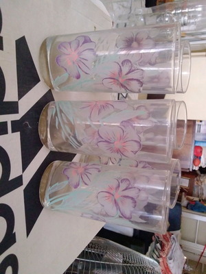 Opalina glasses new, collectible set of six