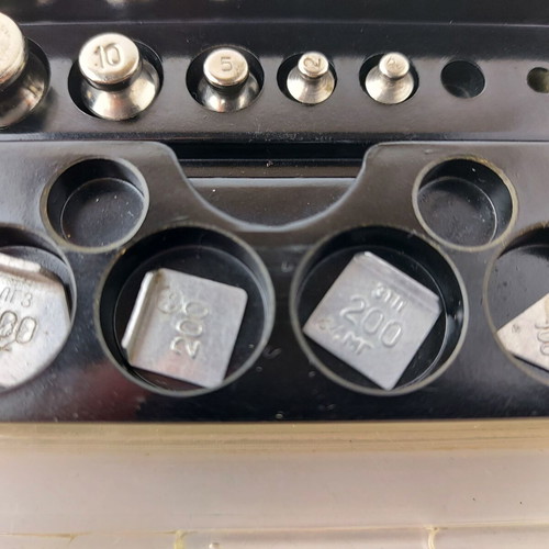 Set of gram weights for apothecary scale used