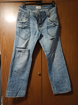 Men's jeans like new, size medium, blue with rips