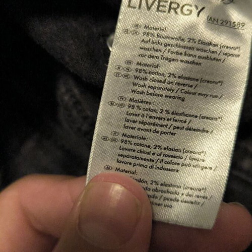 Livergy Slim Fit Jeans Size 52 Black New