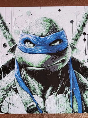 Ninja Turtles Leonardo 3D embossed image, new