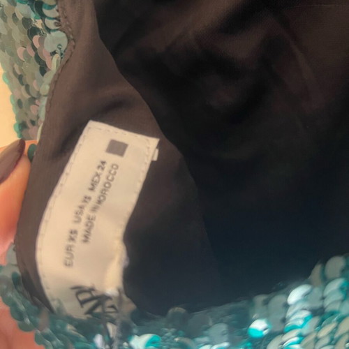 Zara sequined dress new, emerald, size XS