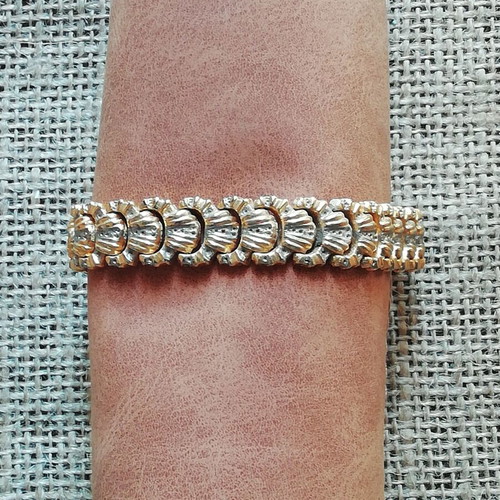 Gold-plated stainless steel bracelet with small zircons new