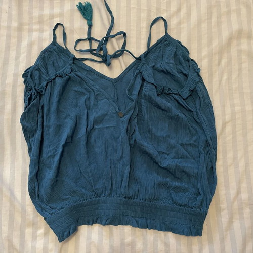 Attrativo Boho Off Shoulder Top with V Neck and Adjustable Straps, Size S, Like New