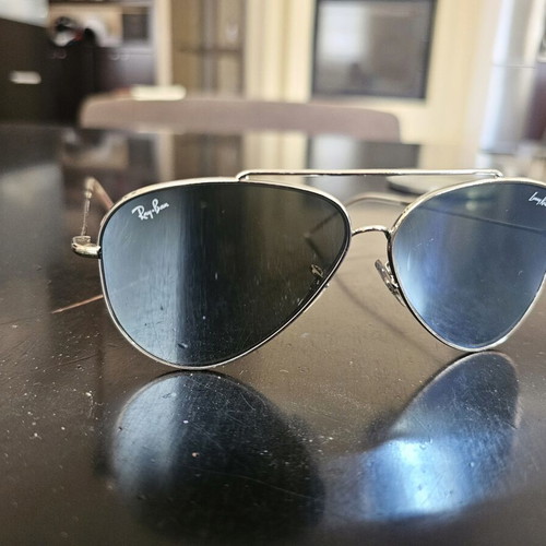 Ray-Ban R0101S Lenny Kravitz Aviator Reverse sunglasses used, silver