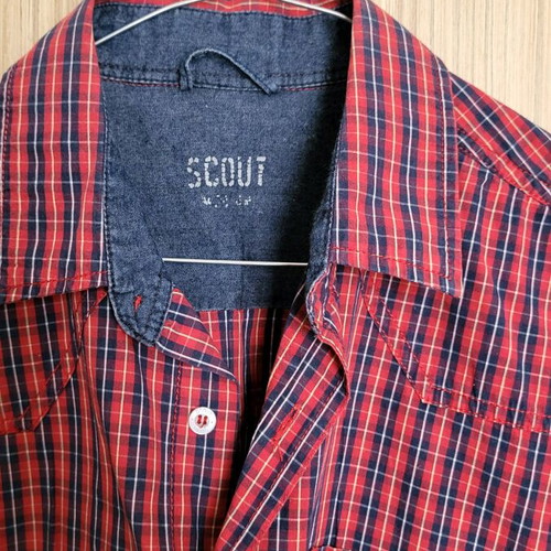 Men's short-sleeve shirt used, size medium, red