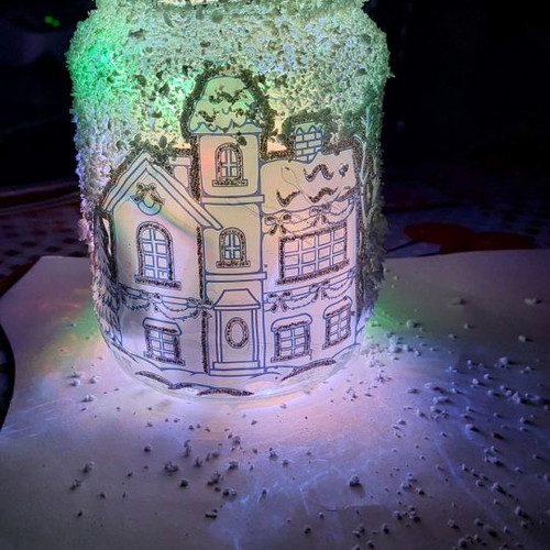 Christmas handmade decorative jar new with lights